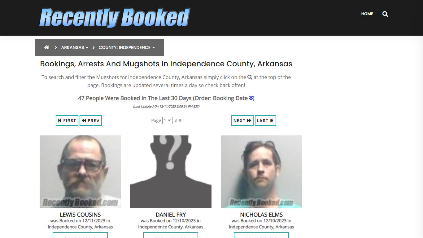 Bookings, Arrests and Mugshots in Independence County, Arkansas