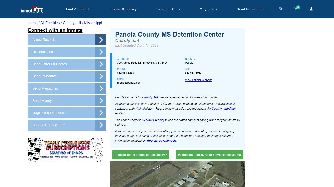 Panola County MS Detention Center - Inmate Locator - Batesville, MS